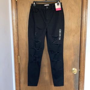 SO curvy super high rise jegging black distressed destroyed 11 / 30